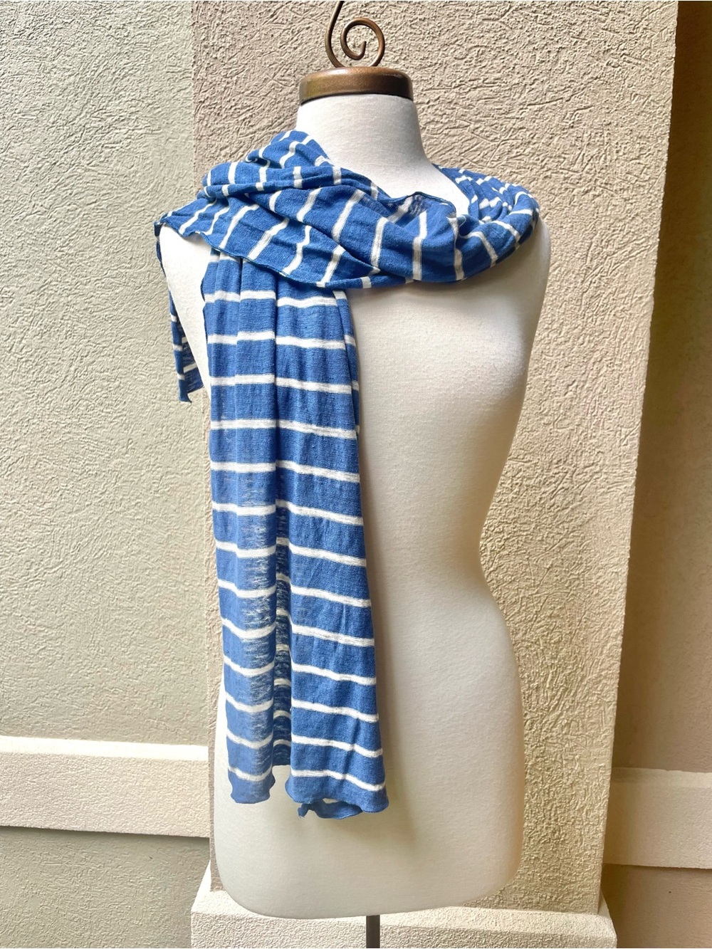 Alternative Blue and White Striped coastal Scarf